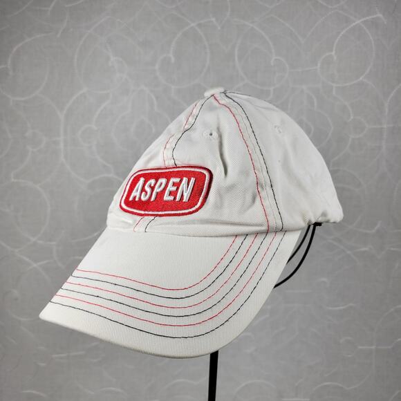 Vintage Obo's‎ Aspen Adjustable Panel Hat Red White Embroidered Cotton Cap - Picture 16 of 16